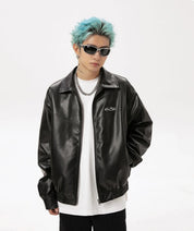 DID Classic Black Leather Jacket