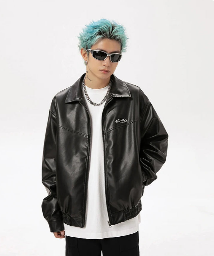 DID Classic Black Leather Jacket