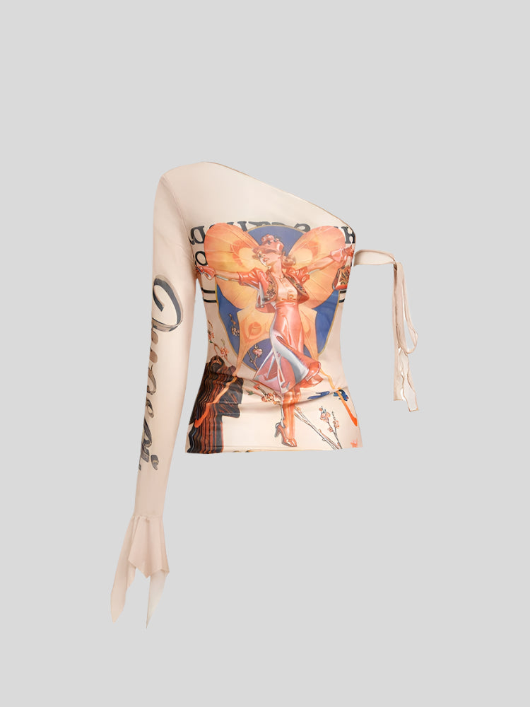 U Long-Sleeve Blouse