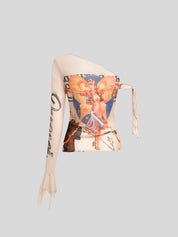 U Long-Sleeve Blouse