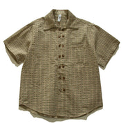 Men's Striped Jacquard Cuban Collar Shirt