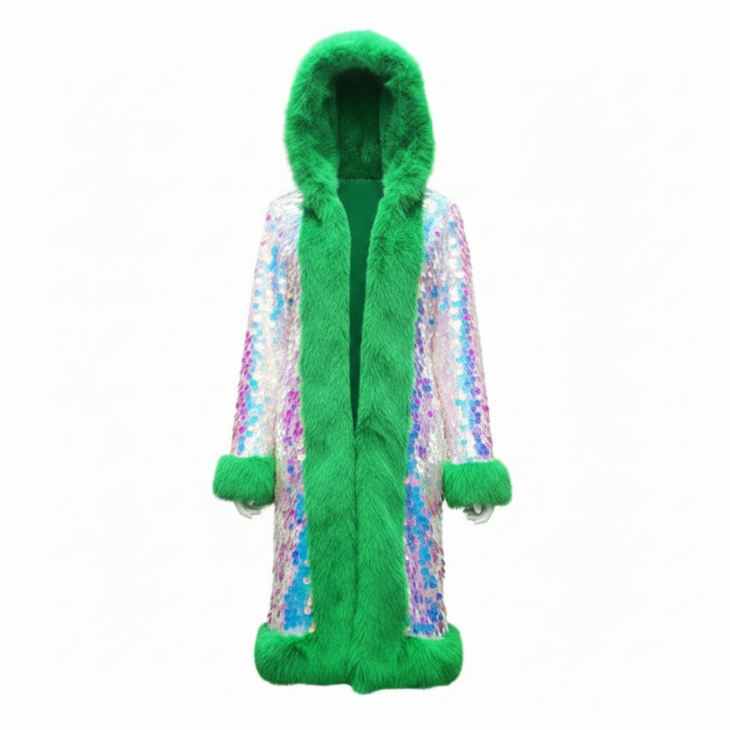 Colorful sequin fur coat - Shayli