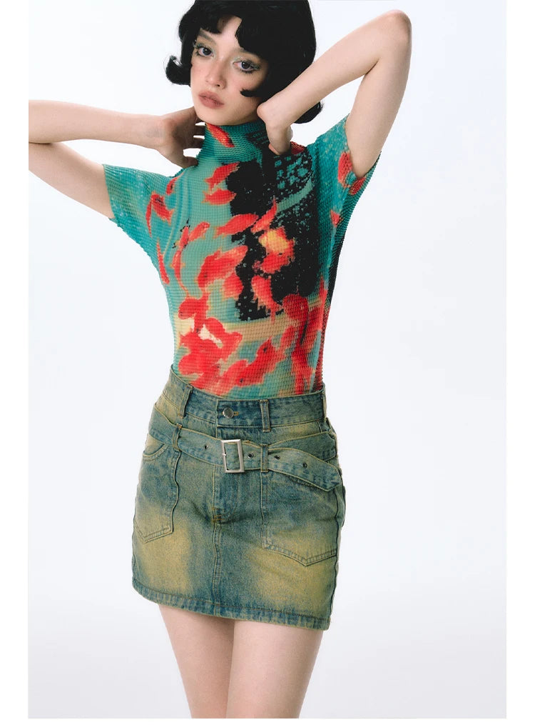 Fish Print Cotton Tee