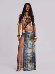 LUNA – Divided Mesh Dress with Ring Detail
