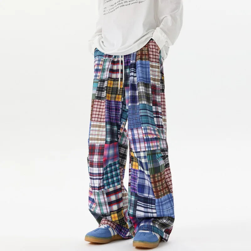 Men's Patchwork Wide Leg Jeans