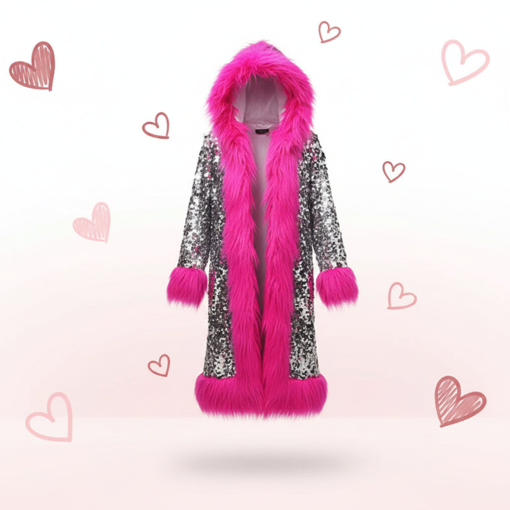 Colorful sequin fur coat - Shayli