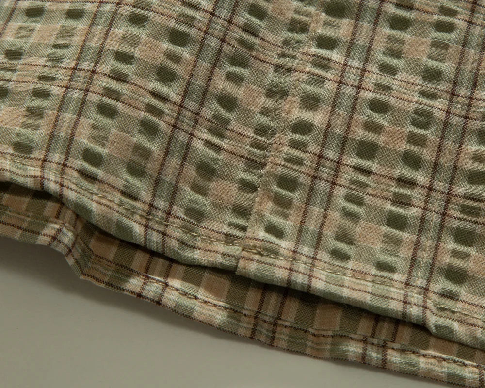 Men's Striped Jacquard Cuban Collar Shirt