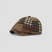 Retro Plaid Octagonal Beret Hat