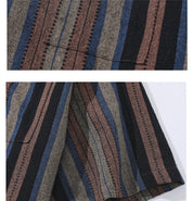 Men's Striped Cuban Collar Shirt