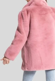 ANAEL Pink Long Fur Coat