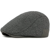 Striped Beret Hat with Ear Flaps