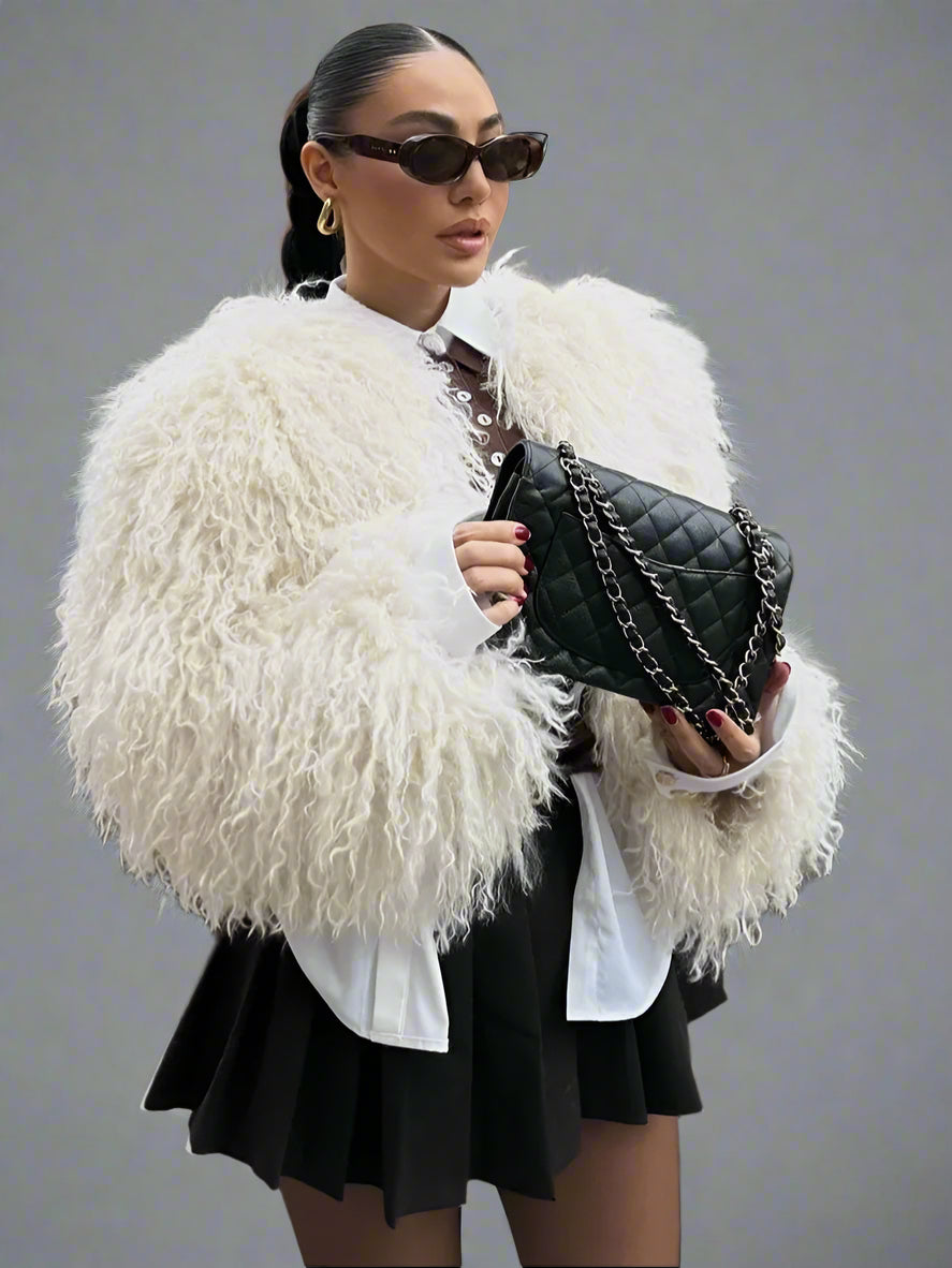 UO Short White Fur Coat