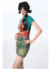 Fish Print Cotton Tee