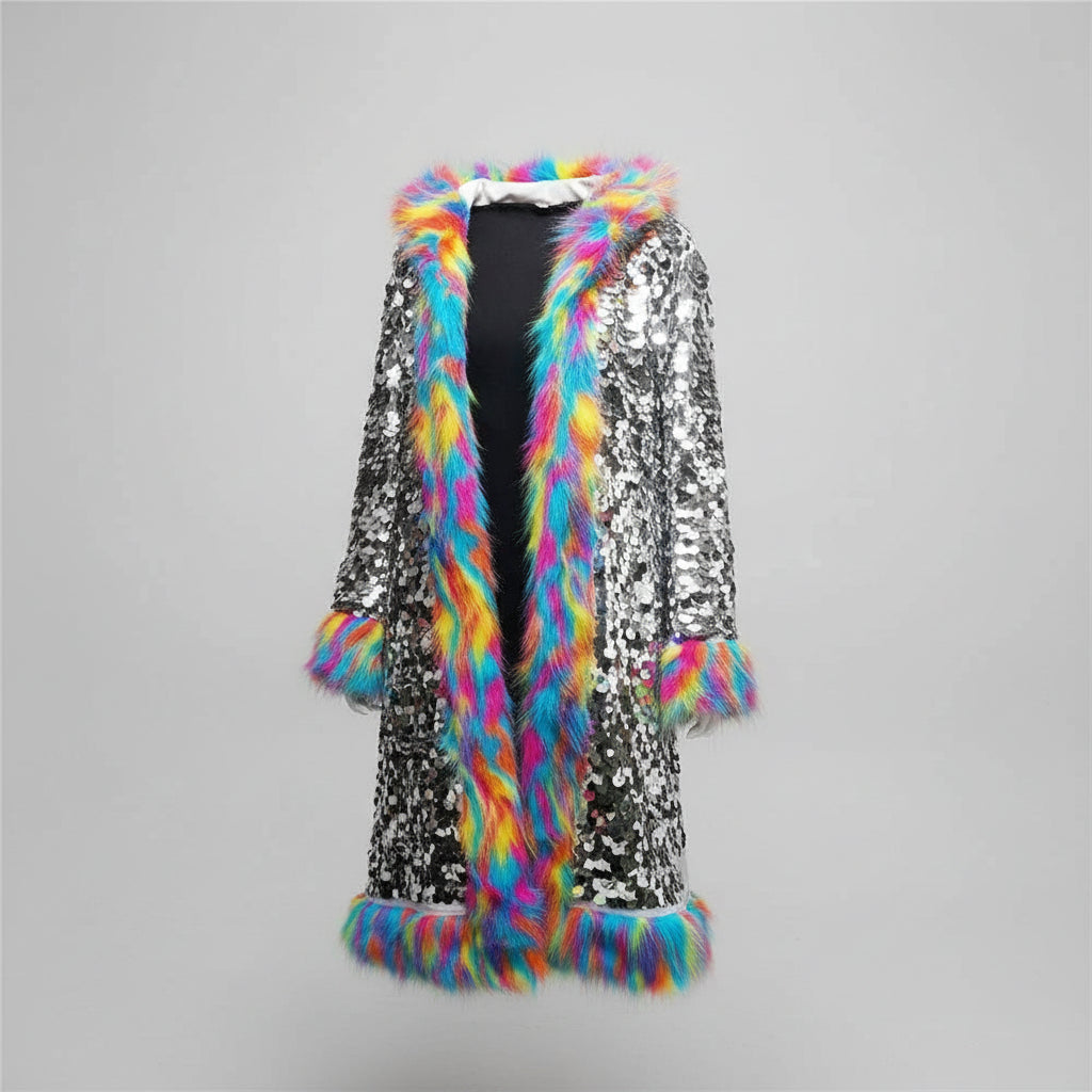 Colorful sequin fur coat - Shayli