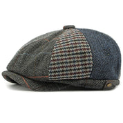 Patchwork Plaid Wool Beret Hat