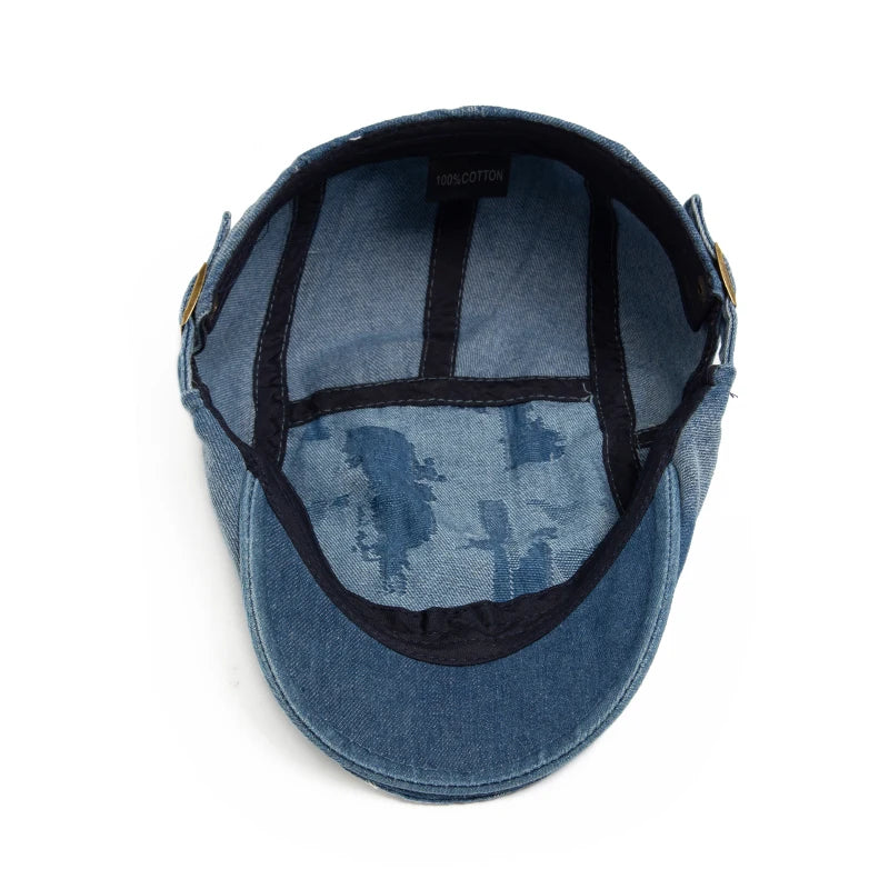 The Rafi Hat – Ripped Denim Beret
