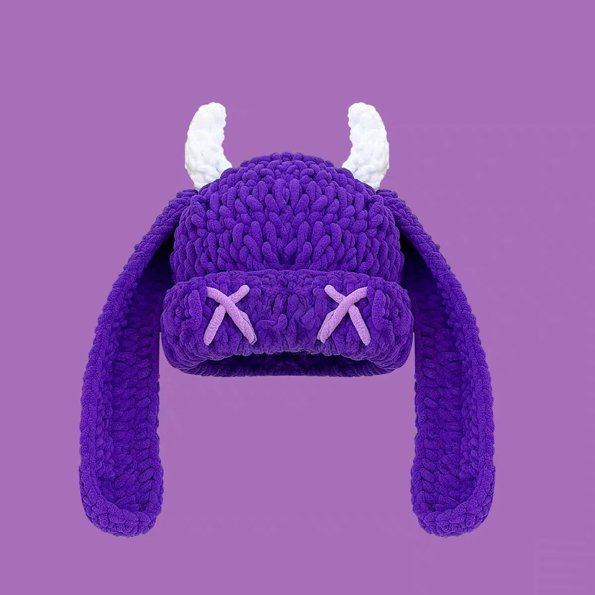 Devil Horn Long Ear Knit Hat