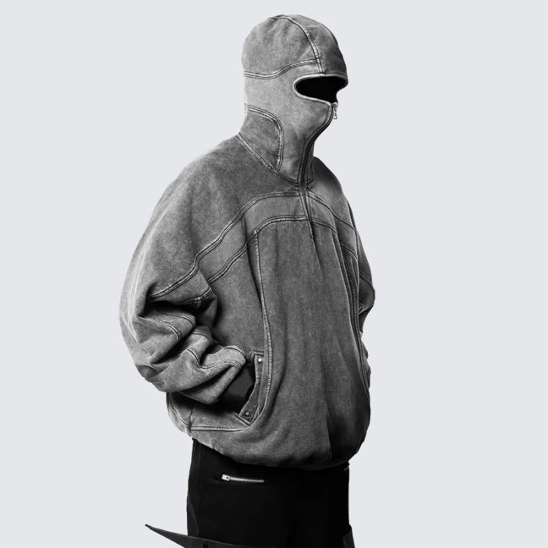 Rock Eye-Cutout Zip Hoodie