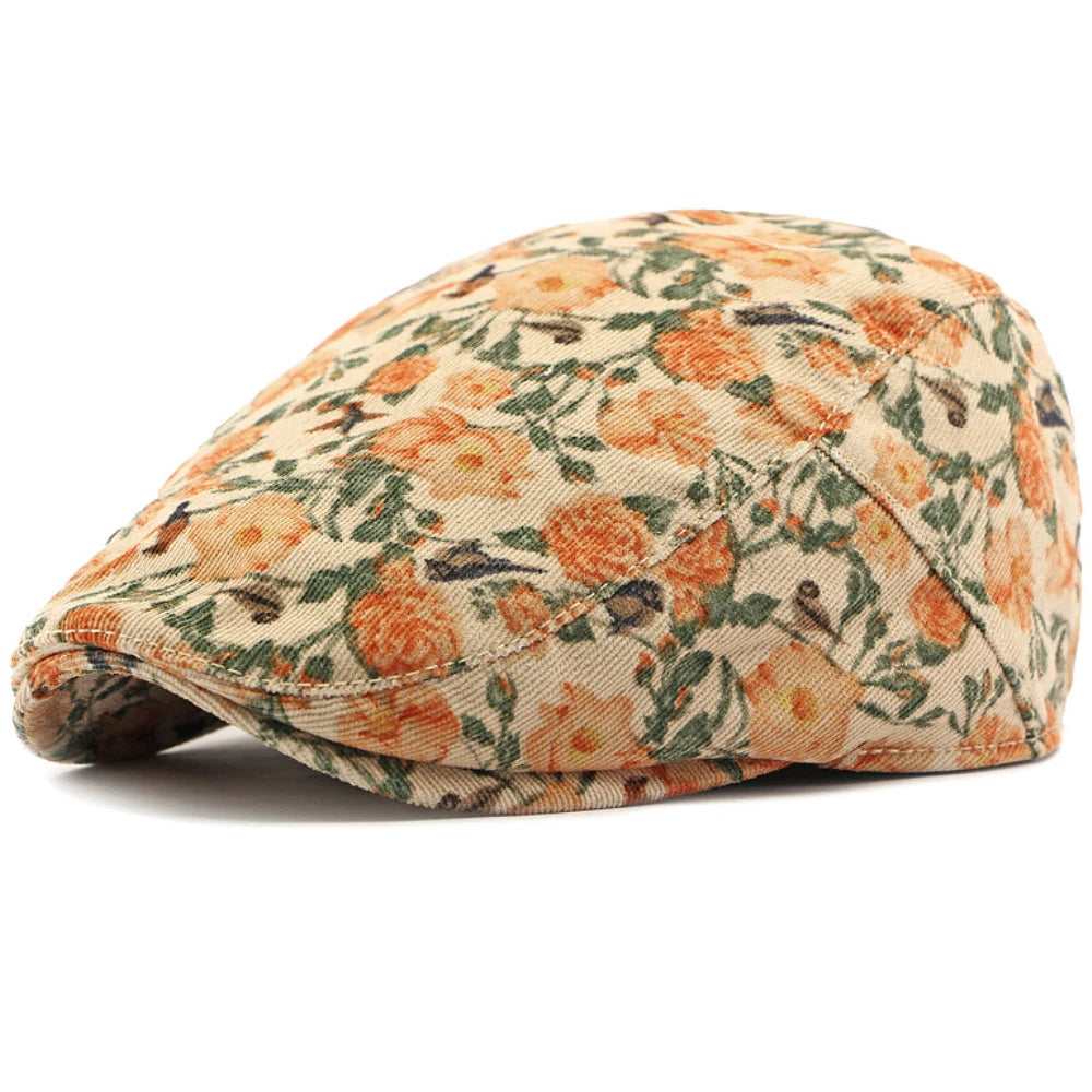 The Flora Hat – Retro Floral Beret