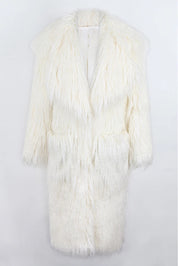 Bright Pink Shaggy Faux Fur Coat