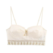 Shanti- White Top and Skirt Set with Fringes