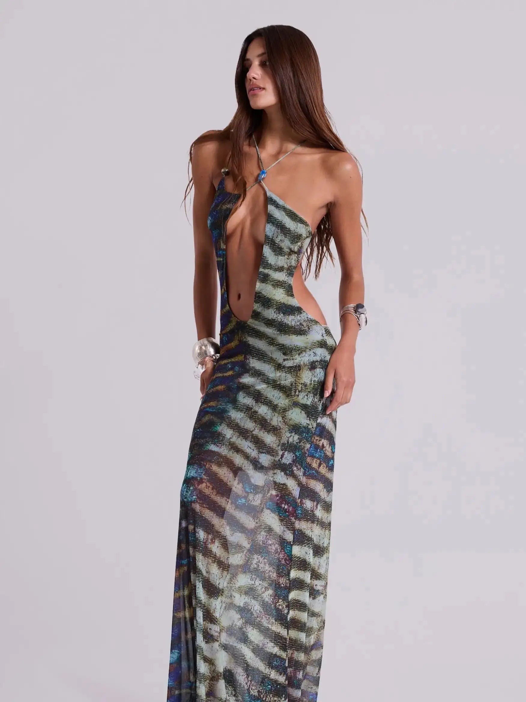 Solara – Boho Halter Maxi Dress