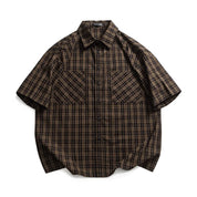Men's Plaid Cotton Cargo Shirt