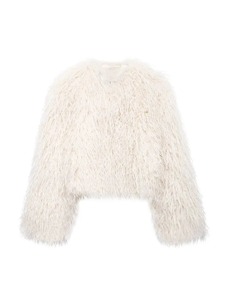 UO Short White Fur Coat