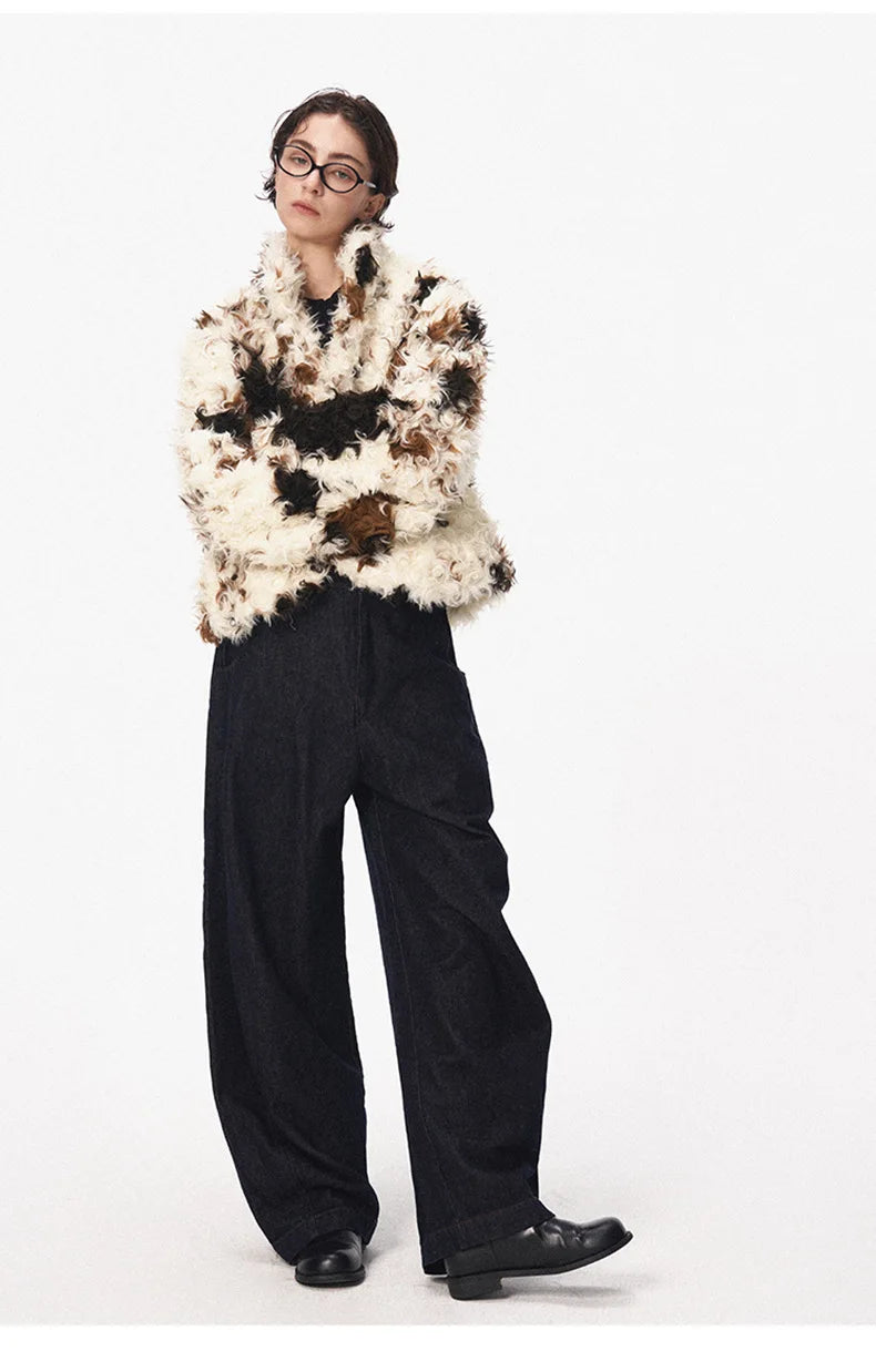 Cow Print Faux Fur Parka