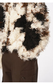Cow Print Faux Fur Parka