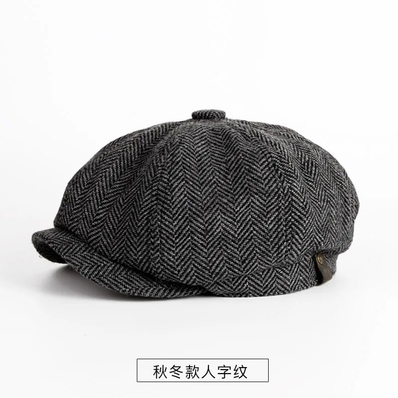 Vintage Octagonal Newsboy Cap