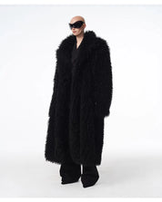 Long Faux Lamb Wool Trench Coat