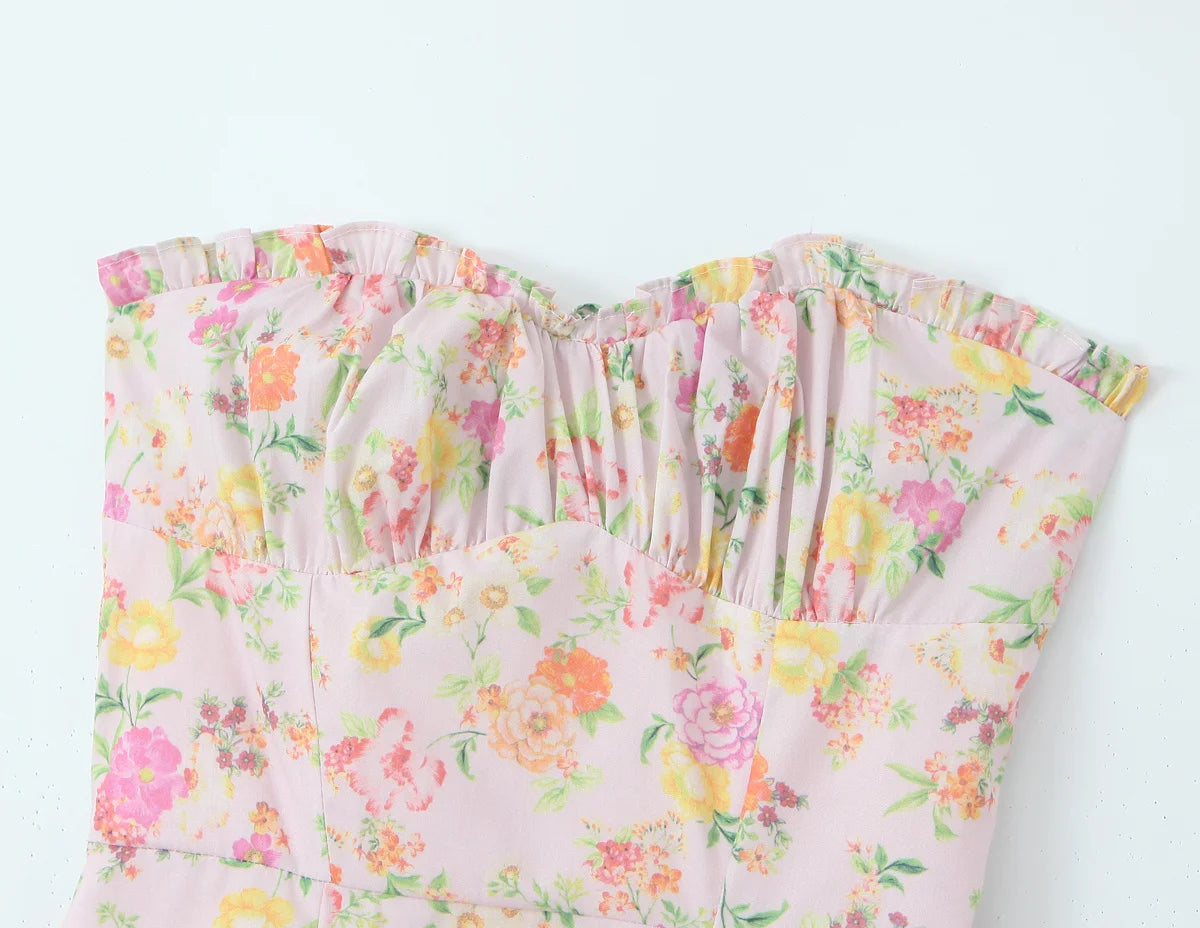 Yamit - Floral strapless maxi dress