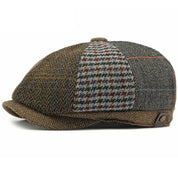 Patchwork Plaid Wool Beret Hat
