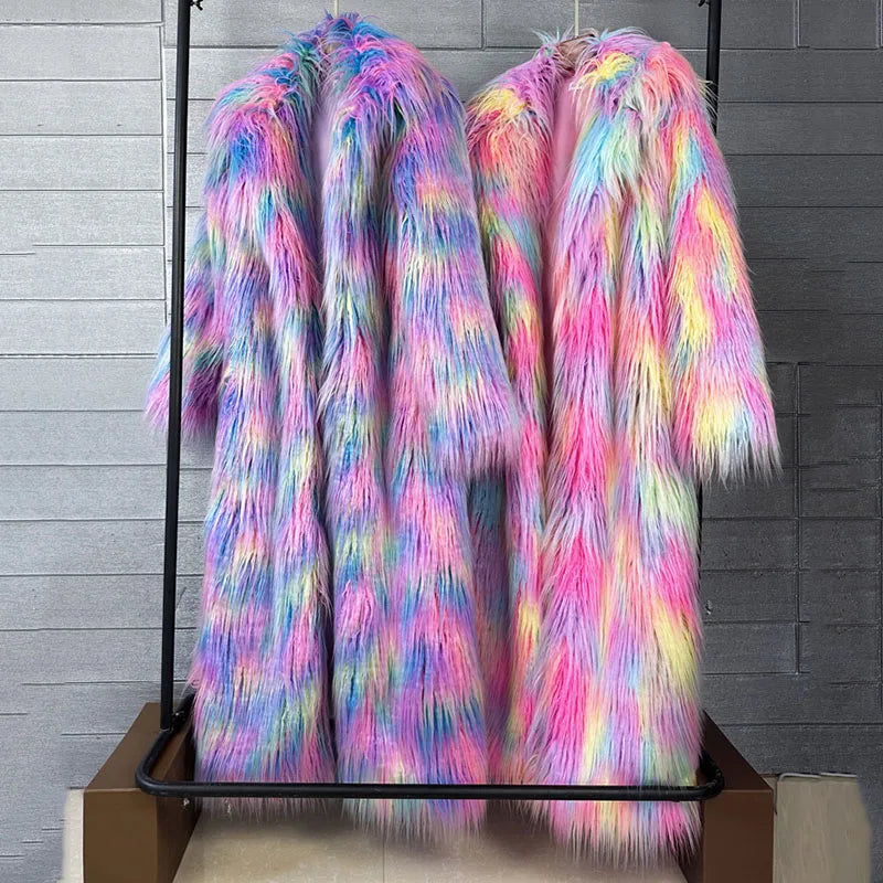 Colorful fur coat - star