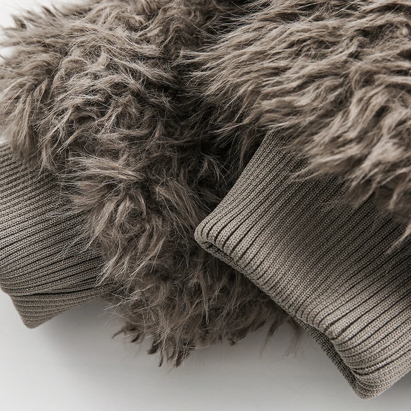 MOON Warm Fur Jacket with Buckle