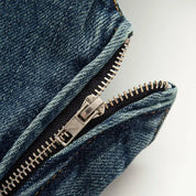 Short denim overalls