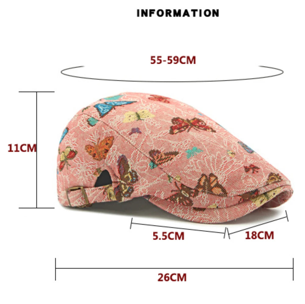 The Mavi Hat – Butterfly Embroidered Beret