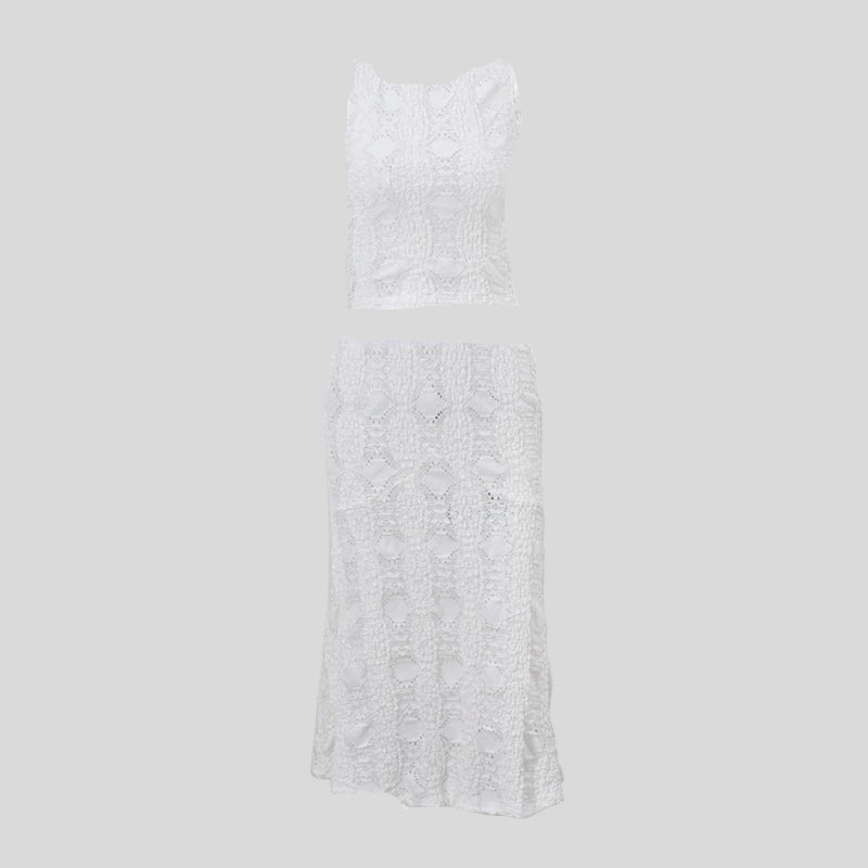 Shniqwa- White Skirt and Tank Set