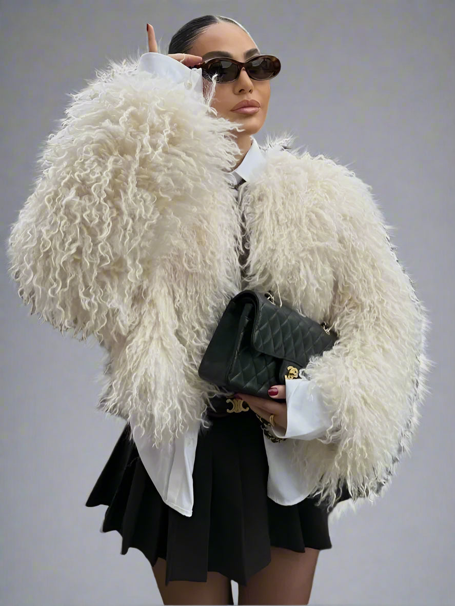 UO Short White Fur Coat