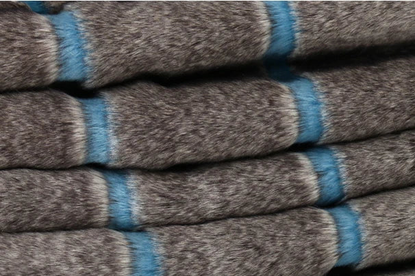 Striped Patchwork Faux Fur Coat