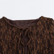 KI Brown Long-Sleeve Dress