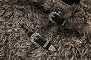MOON Warm Fur Jacket with Buckle