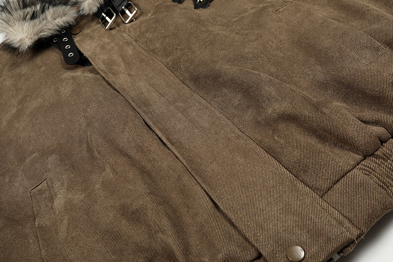 Fleece-Lined Cotton Winter Coat