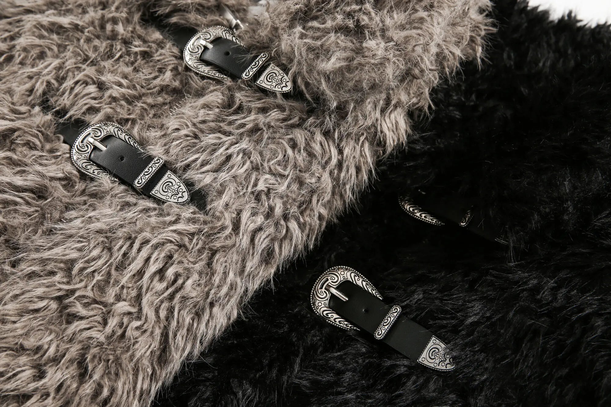 MOON Warm Fur Jacket with Buckle