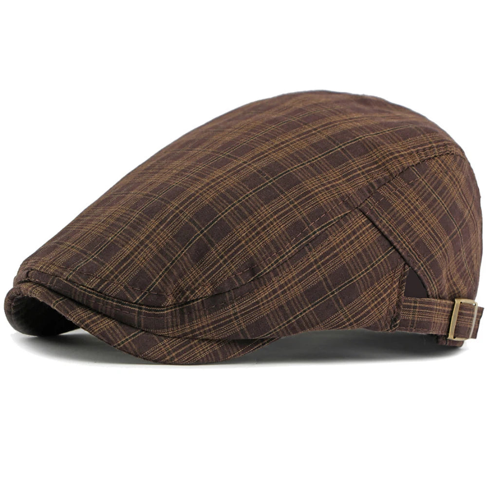 Retro Plaid Beret Hat