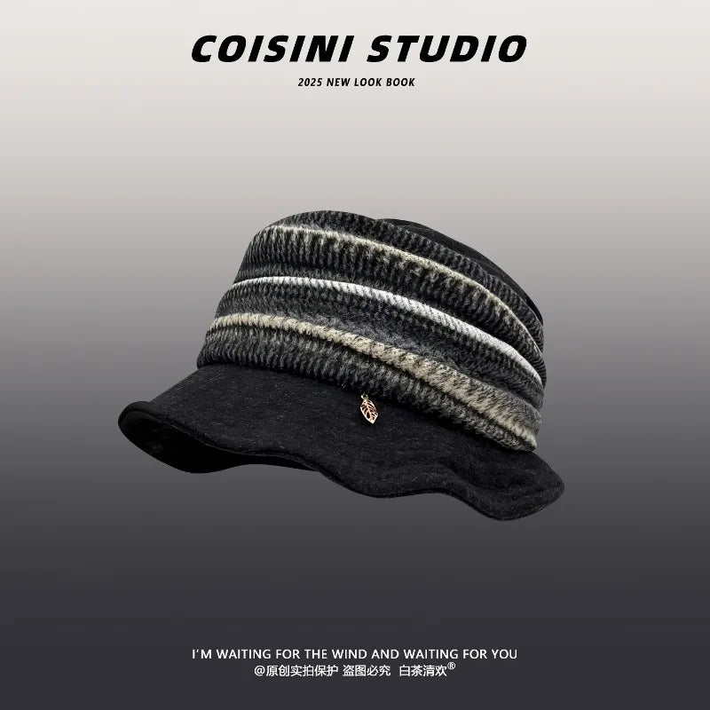 Striped Knit Bucket Hat