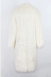 Bright Pink Shaggy Faux Fur Coat