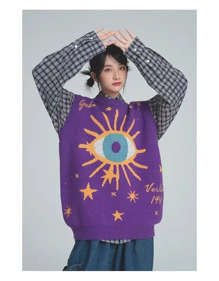 Sun-Eye Print Vest