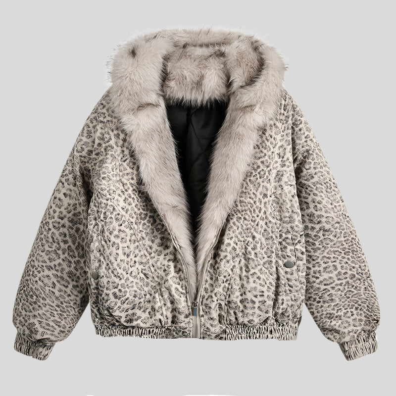 NOM Leopard Fur Jacket